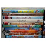 Assorted DVDs and VHS - Alvin & the Chipmunks, HOP, Field of Dreams, Mr Deeds