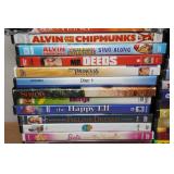 Assorted DVDs and VHS - Alvin & the Chipmunks, HOP, Field of Dreams, Mr Deeds