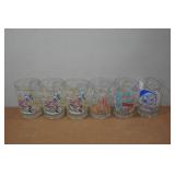Set of 6 Vintage Walt Disney Land 25th Anniversary Glasses from 1980