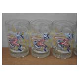 Set of 6 Vintage Walt Disney Land 25th Anniversary Glasses from 1980