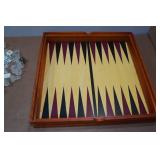 Vintage Glass Topped Chess/Checkers/Parcheesi Game Set