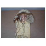 Indian Face Dream Catcher with Feathers and Fur