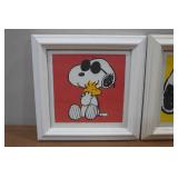 Vintage Set of 3 Framed Peanuts Snoopy & Woodstock Prints