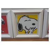 Vintage Set of 3 Framed Peanuts Snoopy & Woodstock Prints