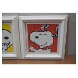 Vintage Set of 3 Framed Peanuts Snoopy & Woodstock Prints