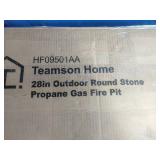 Teamson Home 28" Outdoor Round Stone Propane Gas Fire Pit Teamson Home 28" Outdoor Round Stone Propane Gas Fire Pit