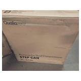 Qualiazero 16 Gallon Stainless Steel Dual Compartment Step Trash Can Qualiazero 16 Gallon Stainless Steel Dual Compartment Step Trash Can