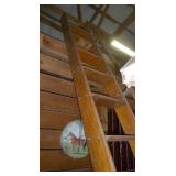Very nice old wooden rolling ladder Very nice old wooden rolling ladder