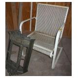 metal chair and decorative shelf metal chair and decorative shelf