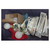 2 vintage hobnail lamps, popcorn bowl, photo albums 2 vintage hobnail lamps, popcorn bowl, photo albums