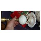 2 vintage hobnail lamps, popcorn bowl, photo albums 2 vintage hobnail lamps, popcorn bowl, photo albums