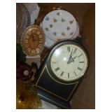 Box full of vintage glassware and clocks Box full of vintage glassware and clocks
