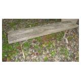 Two wooden Benches and concrete boy Two wooden Benches and concrete boy