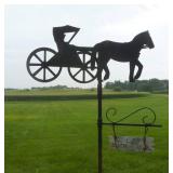 Double sided horse and buggy metal sign Double sided horse and buggy metal sign