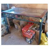 Nice Metal leg, glass top table 29x47x31 Nice Metal leg, glass top table 29x47x31