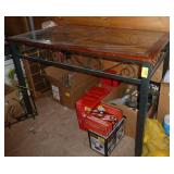 Nice Metal leg, glass top table 29x47x31 Nice Metal leg, glass top table 29x47x31