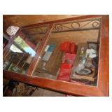 Nice Metal leg, glass top table 29x47x31 Nice Metal leg, glass top table 29x47x31