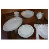 Dynasty China set - 8 dinner and 8 salad plates, 6 cups, 2 vegetable serving bowls and 1 large Dynasty China set - 8 dinner and 8 salad plates, 6 cups, 2 vegetable serving bowls and 1 large