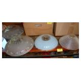 FOUR Vintage glass lamp shades FOUR Vintage glass lamp shades