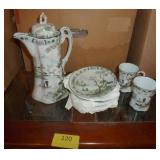 Japanese tea set and a couple candy dishes Japanese tea set and a couple candy dishes