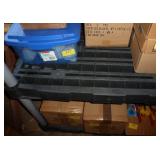 Plastic garage shelving, 4 shelves - No Contents Plastic garage shelving, 4 shelves - No Contents