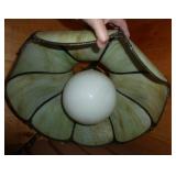 Vintage hanging glass lamp (approx 18 inch)  and large candle holder or flower vase Vintage hanging glass lamp (approx 18 inch)  and large candle holder or flower vase