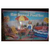 Beanie baby kit, play horse and Backyard pool barbie set in a bad box Beanie baby kit, play horse and Backyard pool barbie set in a bad box