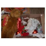 Christmas bear, bow, ornaments, 2 night lights Christmas bear, bow, ornaments, 2 night lights