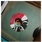 Box of 45rpm records - about 50 Box of 45rpm records - about 50
