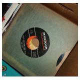 Box of 45rpm records - about 50 Box of 45rpm records - about 50