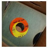 Box of 45rpm records - about 50 Box of 45rpm records - about 50