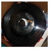 Box of 45rpm records - about 50 Box of 45rpm records - about 50