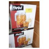 2 New glass pitcher and tumbler set 2 New glass pitcher and tumbler set