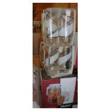 New glass pitcher and tumbler set and 2 new sets of 4 glasses New glass pitcher and tumbler set and 2 new sets of 4 glasses