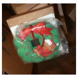 11 New boxed items - 2 house shaped ornament hangers, 2 angel soap dishes, 3 sets of 3 bear soaps on a bench, 3 wreaths, 2 carousels 11 New boxed items - 2 house shaped ornament hangers, 2 angel soap dishes, 3 sets of 3 bear soaps on a bench, 3 wreaths, 2 carousels
