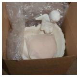 11 New boxed items - 2 house shaped ornament hangers, 2 angel soap dishes, 3 sets of 3 bear soaps on a bench, 3 wreaths, 2 carousels 11 New boxed items - 2 house shaped ornament hangers, 2 angel soap dishes, 3 sets of 3 bear soaps on a bench, 3 wreaths, 2 carousels