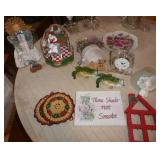 Misc box - clock, Coke figure, magnets, dog picture etc Misc box - clock, Coke figure, magnets, dog picture etc