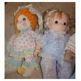 2 precious moments dolls and one large vintage/antique doll 2 precious moments dolls and one large vintage/antique doll