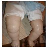 2 precious moments dolls and one large vintage/antique doll 2 precious moments dolls and one large vintage/antique doll