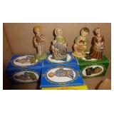14 Wade porcelain nursery figures, Terry Redlin plate 14 Wade porcelain nursery figures, Terry Redlin plate