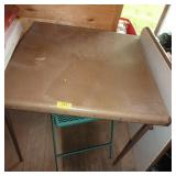 3 folding card tables and a small metal table 3 folding card tables and a small metal table