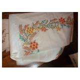 vintage hand embroidered sheet pillowcases and table cloth vintage hand embroidered sheet pillowcases and table cloth