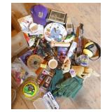 Lot of misc, fishing, string for weed whip, train clock, gloves and more Lot of misc, fishing, string for weed whip, train clock, gloves and more