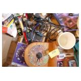 Lot of misc, fishing, string for weed whip, train clock, gloves and more Lot of misc, fishing, string for weed whip, train clock, gloves and more