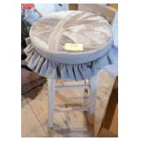 New wood stool with seat cover New wood stool with seat cover