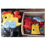 New wireless headphones, New Lego racers, plush bear, train wall hangings, thomas train, doll clothes and a heart light New wireless headphones, New Lego racers, plush bear, train wall hangings, thomas train, doll clothes and a heart light