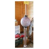 Beautiful lavendar glass lightning rod ball on stand Beautiful lavendar glass lightning rod ball on stand