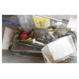 Box of misc tools, flashlights Box of misc tools, flashlights