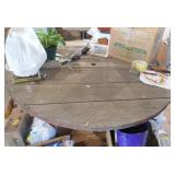 wood picnic table, just needs a new paint job wood picnic table, just needs a new paint job