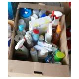 3 Boxes of household cleaners, outdoor chemicals, sprayer, caulk gun 3 Boxes of household cleaners, outdoor chemicals, sprayer, caulk gun